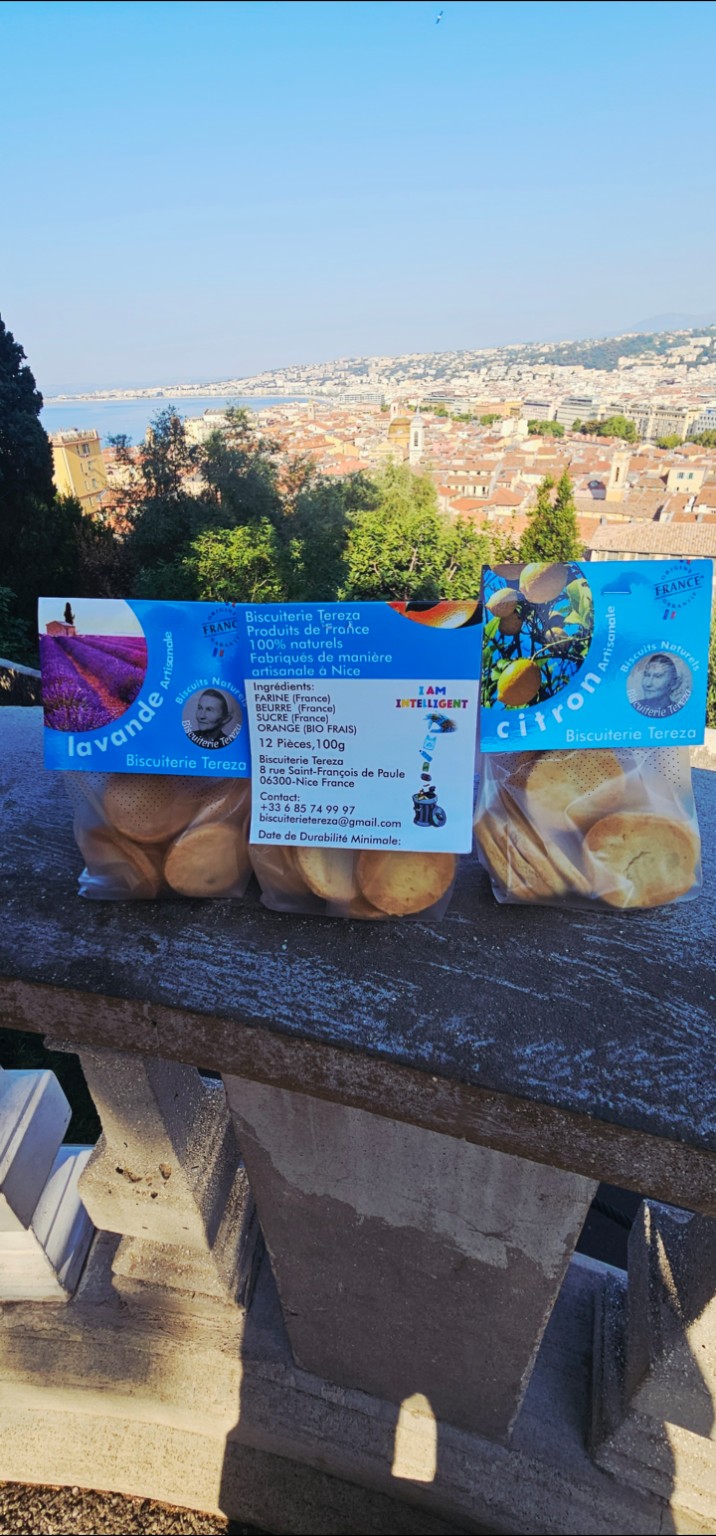Sachets de biscuits et étiquette Biscuiterie Tereza